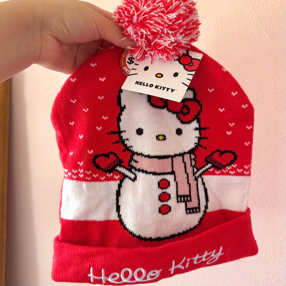 Hello Kitty Snowman Pom Christmas beanie